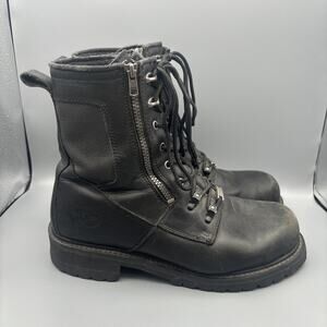 Victory Double Zipper PM416 Motorcycle Boots Size 12 Black Leather